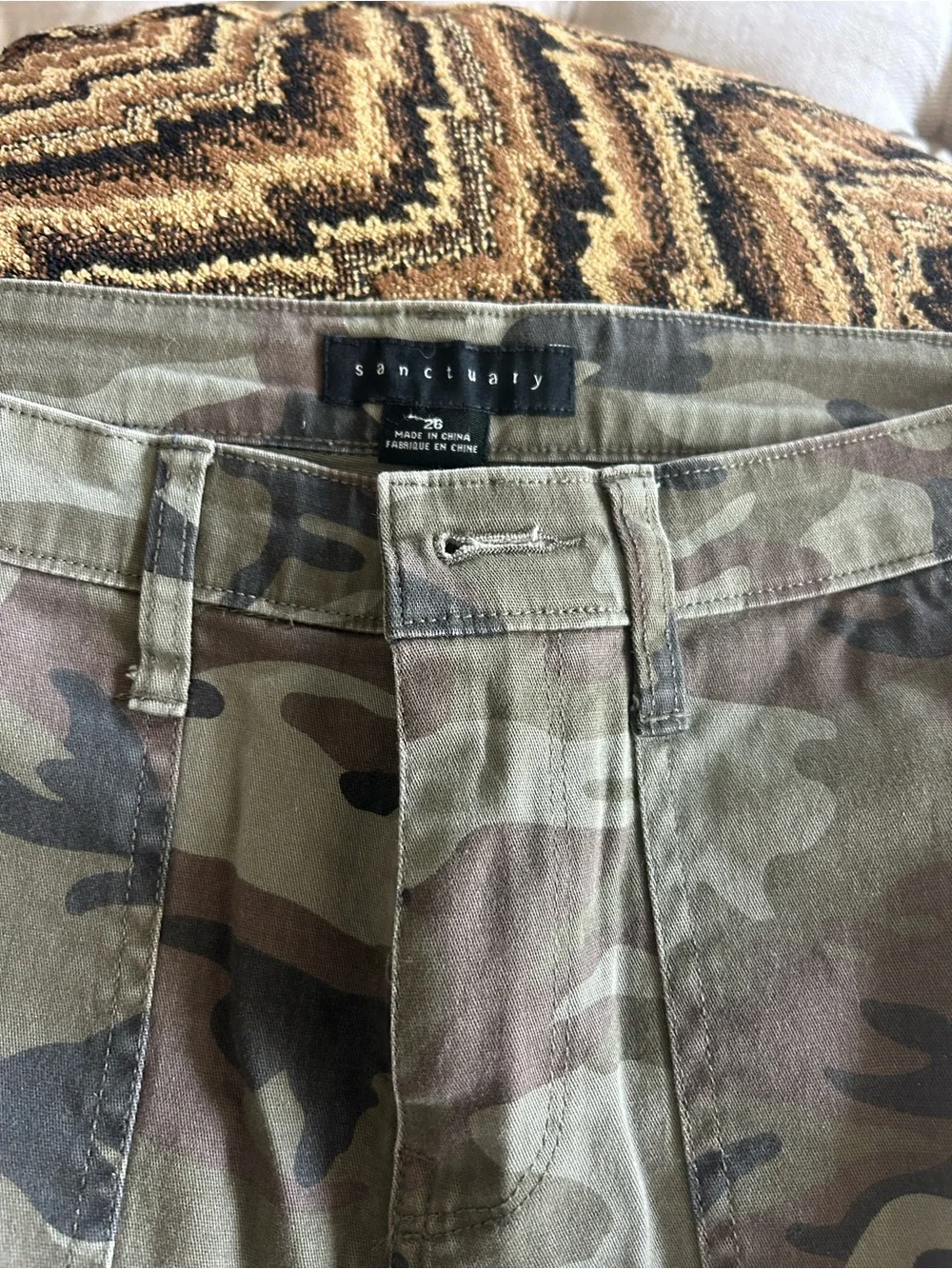 Sanctuary Camo Mini Skirt in Green and Brown